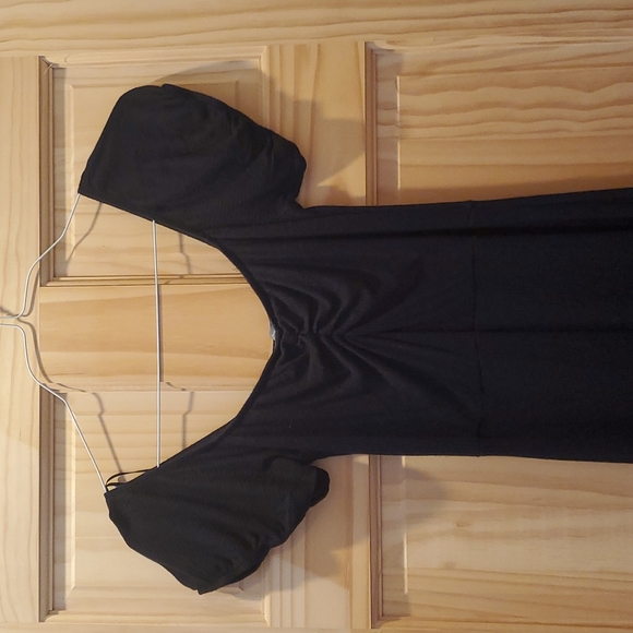 Ribbed black dress - Picture 1 of 2